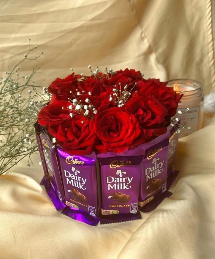 Dairy Milk Bouquet in Acrlic Box