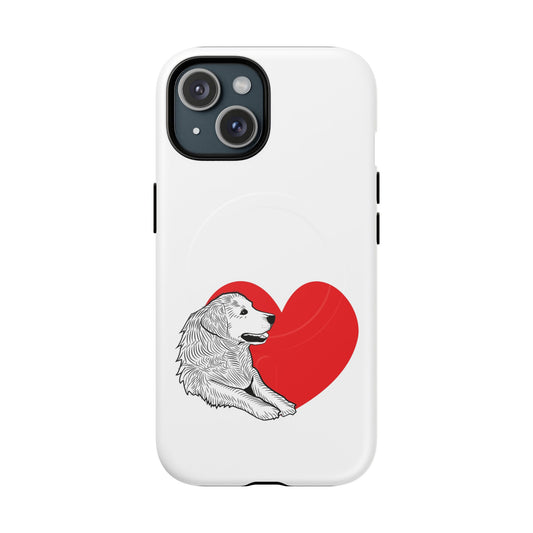 Dog Lover's Tough Magnetic Phone Case | Heart Design, Gift for Pet Owners, Valentine's Day, Durable Dog Cases, Cute Pet Accessories