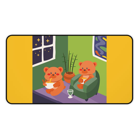 Cozy Bear Desk Mat - Cute Desk Accessory for Home Office, Gifts for Animal Lovers, Cozy Decor, Study Mat, Desktop Mouse Pad