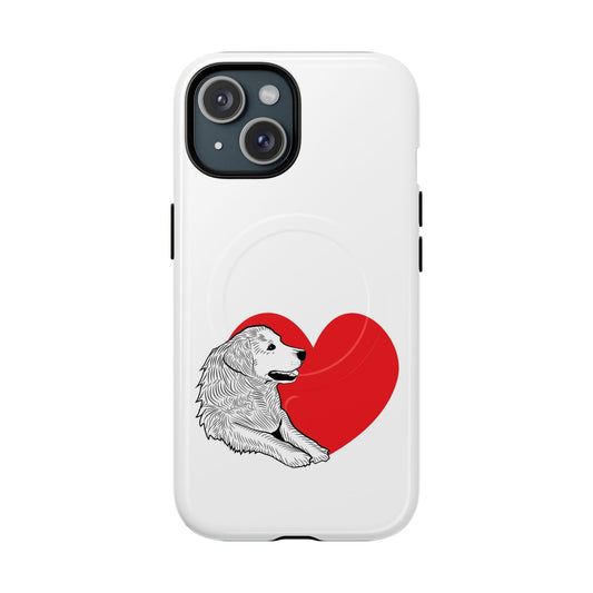 Dog Lover's Tough Magnetic Phone Case | Heart Design, Gift for Pet Owners, Valentine's Day, Durable Dog Cases, Cute Pet Accessories